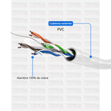 Cable 5E Interior 100% Cobre certificado 305M