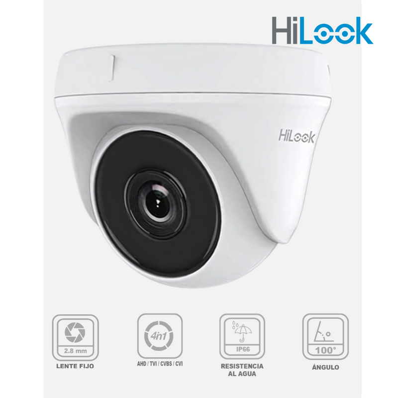 HILOOK CÁMARAS DE SEGURIDAD ECONÓMICA DOMO THC-120-P 2MPX: Proteja su hogar, oficina o negocio - Imagen 2