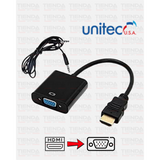 Convertidor HDMI a VGA Unitec + Audio Conectividad Sin Límites