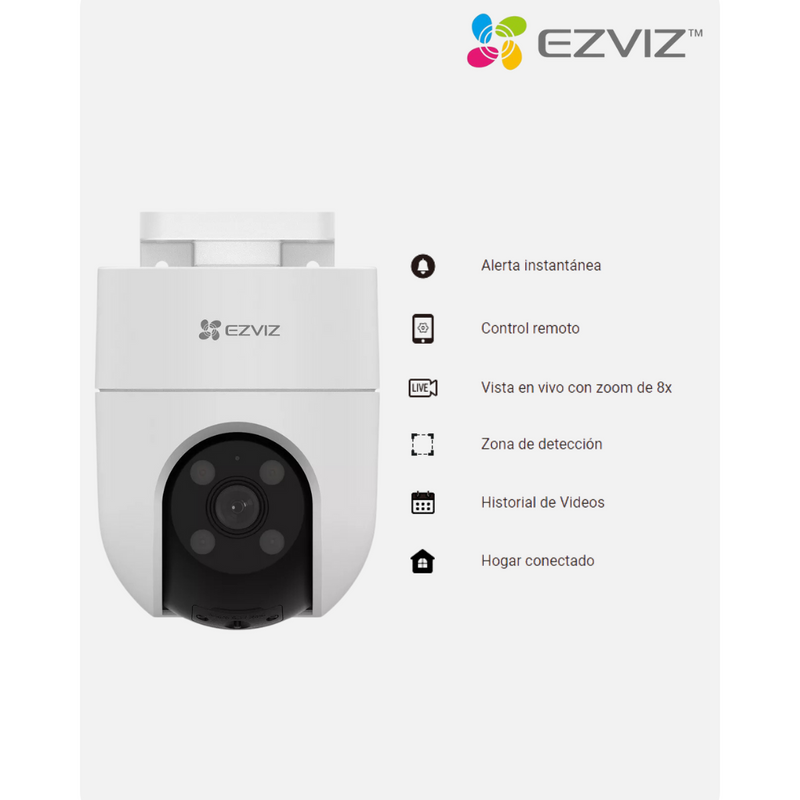 Cámara de Seguridad EZVIZ H8c: Protección Panorámica 360° con Inteligencia Artificial