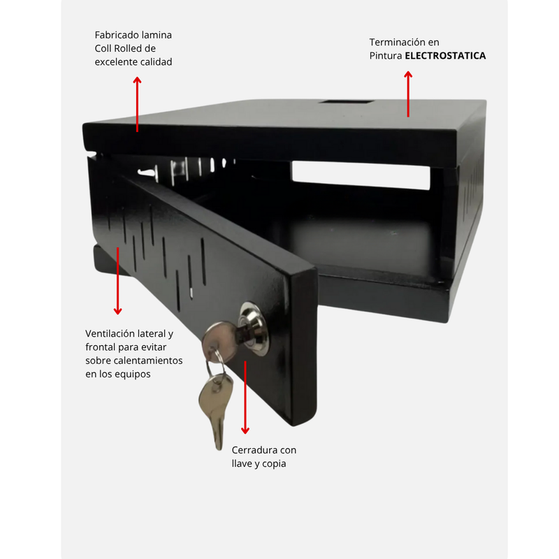 Gabinete de Pared para DVR – 33 x 33 x 17 cm - Imagen 2