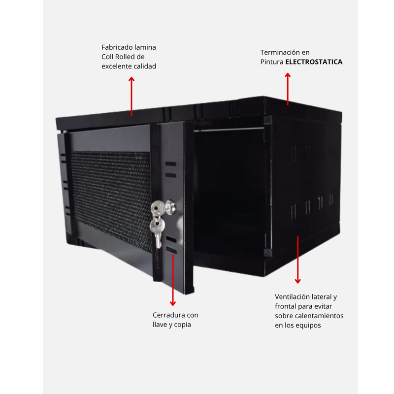 Gabinete de Pared para DVR con Bandeja Incluida – 40 x 40 x 29 cm - Imagen 2