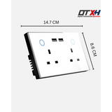 DOBLE INTERRUPTOR TÁCTIL DE LA TOMA DE CORRIENTE CON USB Y PUERTO DE CARGA